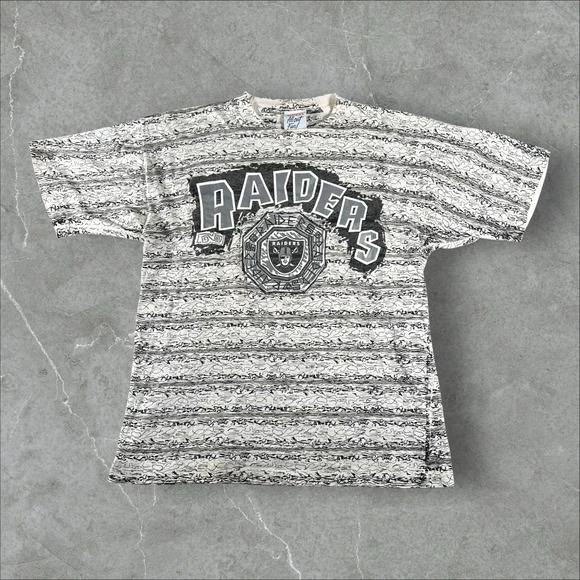 Other - Vintage Oakland Raiders Shirt Mens Medium Black Raiders Graphic NFL Gameday AOP